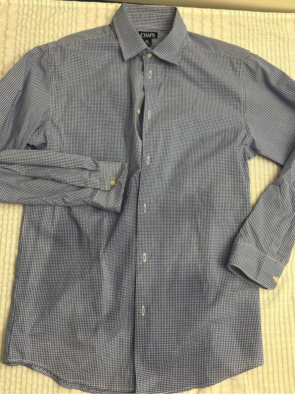 Chaps Blue Gingham Button-Down Shirt